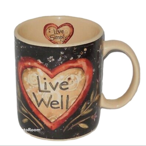 3/$25 🍄 Lang & Wise 2001 “Live Well, Live Simply” Mug - Picture 1 of 3